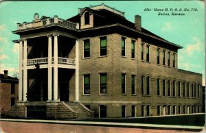 Salina Kansas KS Elks Home BPOE #718 1910s UNP Postcard Kansas Postcard Co T13