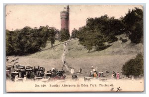 Sunday Afternoon View in Eden Park Cincinnati Ohio OH 1908 DB Postcard V19