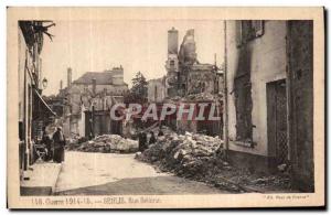 Old Postcard Senlis Street Bellone Army