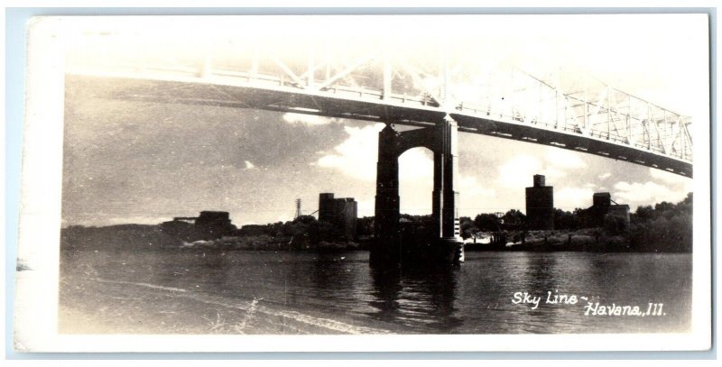 c1950's View Of Skyline Havana Illinois IL RPPC Photo Posted Vintage Postcard