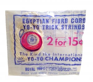 Royal Tops Yo Yo Strings Egyptian Fiber 1960's With 2 Cords Vintage Retro Yo-Yo