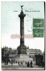 Old Postcard Paris Bastille Square