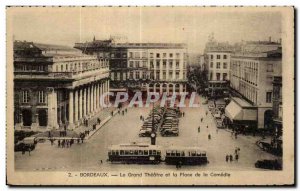 Postcard Old Bordeaux Grand Theater and Place de la Comedie