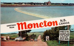 Greetings from Moncton NB New Brunswick Large Letter Unused Vintage Postcard F96