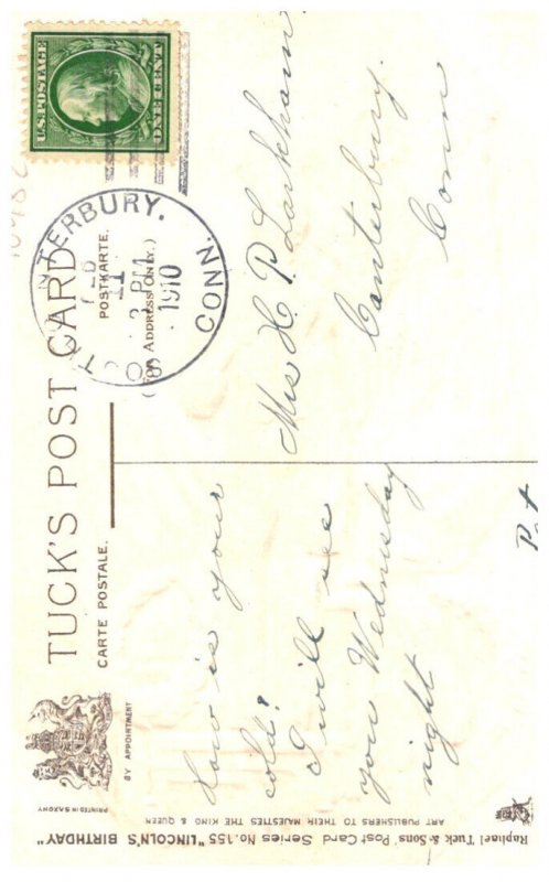 Lincoln Birthday , Monument , Tuck's No. 155