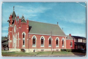 Weatherford Texas Postcard St Stephen Catholic Church Country Court House c1960