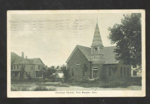 FORT MORGAN COLORADO CHRISTIAN CHURCH BUILDING VINTAGE POSTCARD 1908