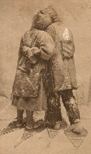 Circa 1910 Couple in Snow Shoes A Dash For The North Pole Exploration P2