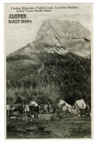 OVERSIZE, Jasper Early 1900's. Alberta, Camping Tents, Horses