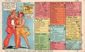 Vintage Postcard 1947 Time Saver Card Using Check Marks Too Buay To Write Much
