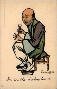 Tuck Write Away 1375 Chinese Man Graham Hyde IN THE DOCTOR'S HANDS Postcard