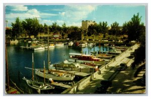 Vintage 1958 Postcard Boats in the Harbor & Yacht Basin Bradenton Florida