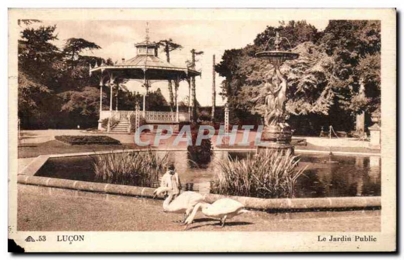 Old Postcard Lucon The Public Garden