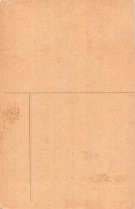 L161 Man with umbrella cat vs dog comic humor postcard