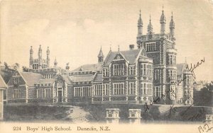 BOYS' HIGH SCHOOL DUNEDIN NEW ZEALAND POSTCARD (c. 1907)