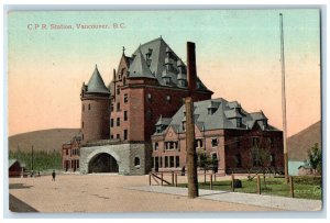 c1905 C.P.R. Station Vancouver British Columbia Canada Antique Postcard 