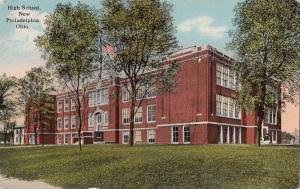 LP37  New Philadelphia, Ohio, OH, postcard, High School.