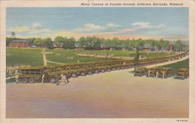 Missouri Fort Jefferson Motor Convoy At Parade Ground Jefferson Barrakcs 1942...