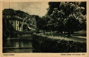 CPA AK Baden-Baden- Kaiserallee mit Europ.Hof GERMANY (889228)