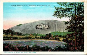 VINTAGE POSTCARD STONE MOUNTAIN NEAR ATLANTA GEORGIA WHITE BORDER c. 1920