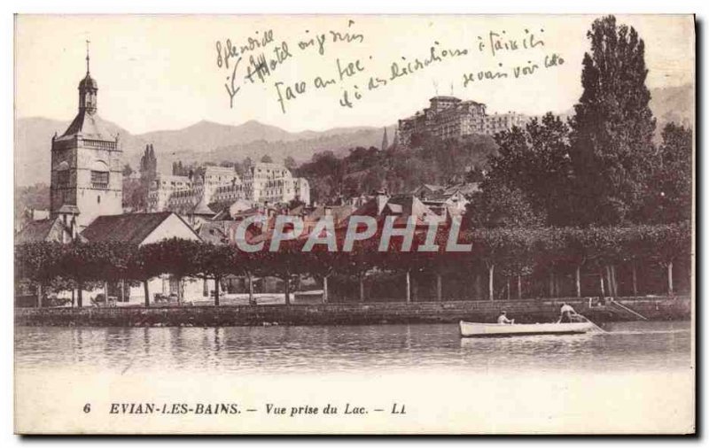 Old Postcard Evian les Bains View Jack Lake