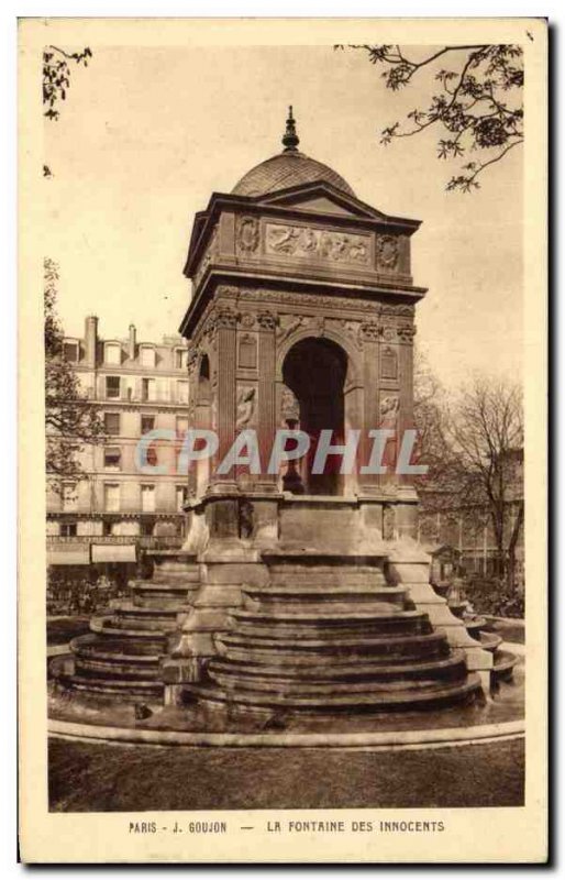 Old Postcard Paris Stud La Fontaine des Innocents