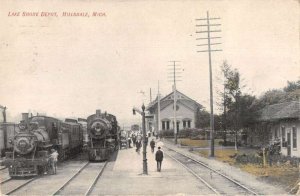 Hillsboro Michigan Lake Shore Station Train Station Vintage Postcard AA29848