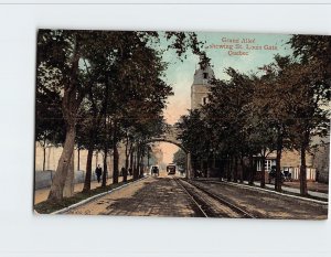 Postcard Grand Alleé showing St. Louis Gate Quebec City Canada