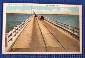 Vintage Six Mile Long Gandy Bridge St Petersburg FL Florida Postcard