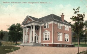 Vintage Postcard 1912 Madison Academy On Green Village Road Madison New Jersey