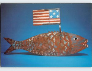Postcard Fish with Flag Sign, Shelburne Museum, Shelburne, Vermont