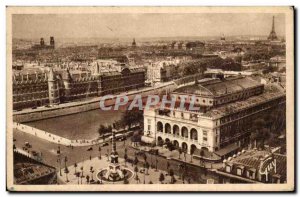 Modern Postcard Panorama Paris on the Place du Chatelet and the courthouse