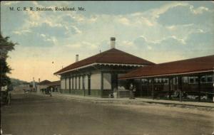 Rockland ME MCRR RR Train Station Depot c1910 Postcard #2