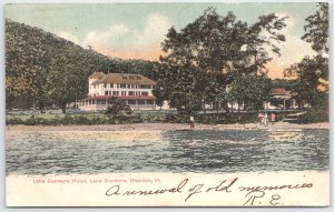 Vintage Lake Dunmore Hotel Postcard Brandon Vermont Early 1900s