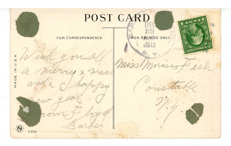 Greeting - New Year     January 1   (damaged edge)