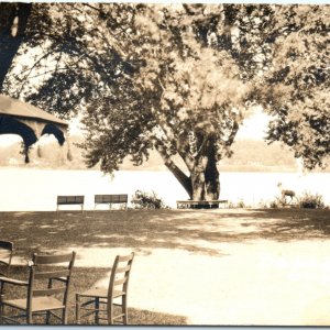 c1910s Oconomowoc, Wis. Lake RPPC Draper? Hill Garden Scenic Real Photo PC A139