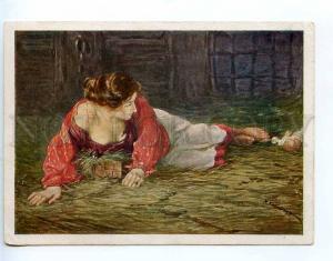 221242 USSR 1930 Kasatkin serf actress in disgrace breastfeeding old postcard