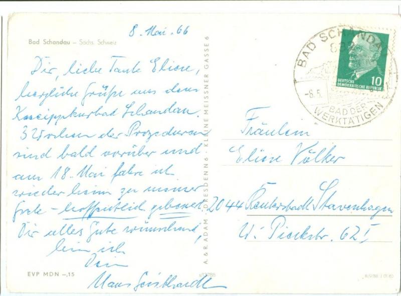 Germany, Bad Schandau, Sachs Schweiz, 1966 used Postcard