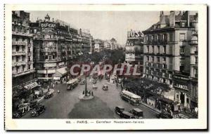 Postcard Old Paris Carrefour Haussmann Italians