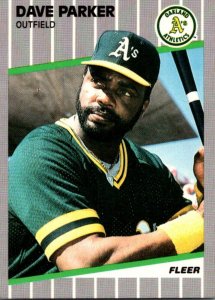 1989 Fleer Baseball Card Dave Parker Outfield Oakland Athletics sun0698