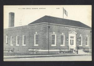 GLENDIVE MONTANA UNITED STATES POST OFFICE VINTAGE POSTCARD U.S. MONT. B&W