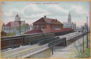 Davenport, Iowa, C. R. I. & P. Depot (Rock Island RR) - 1908