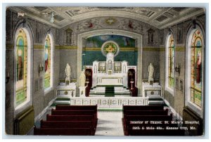 1950 Interior Chapel St. Mary's Hospital Main Kansas City Missouri MO Postcard 