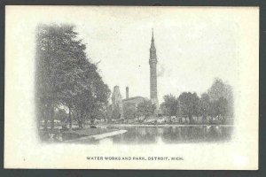 Ca 1902 PPC* Detroit Mi Water Works & Park Mint UDB