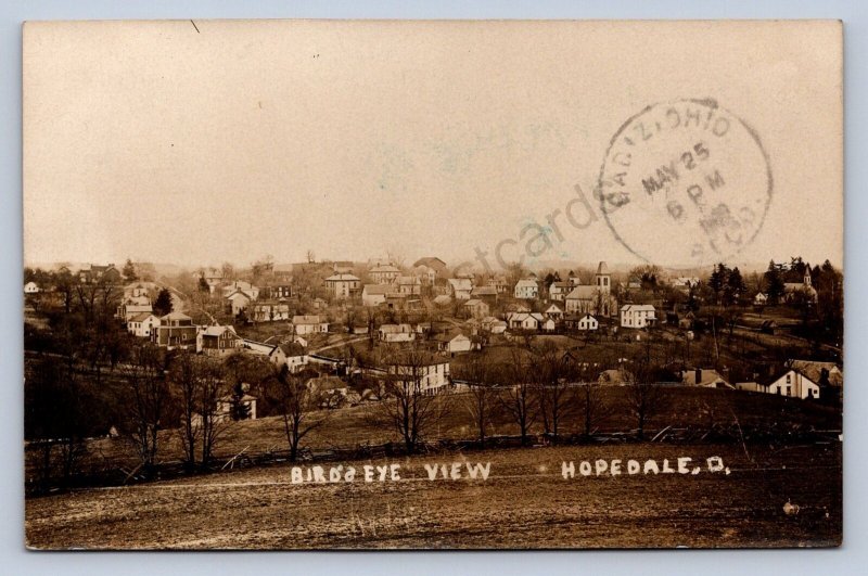 J87/ Hopedale Ohio RPPC Postcard c1910 Freter Bros Birdseye Homes Cadiz 919