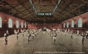 Vintage Postcard Interior Bowdoin College Gymnasium Brunswick Maine James Pub.