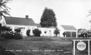 Searsport ME Elmhurst Farm Rooms & Cabins on U. S. 1 Real Photo Postcard