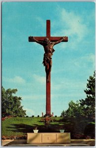 Catholic Shrine Indian River Michigan Largest Crucifix Grove & Grounds Postcard