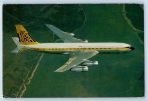 Malaysia Postcard Malaysia Singapore Airlines Boeing 707-320B Airplane c1950's