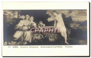 Old Postcard Galleria Borghese Roma Amore Sacro e Profano Tiziano erotic Nu